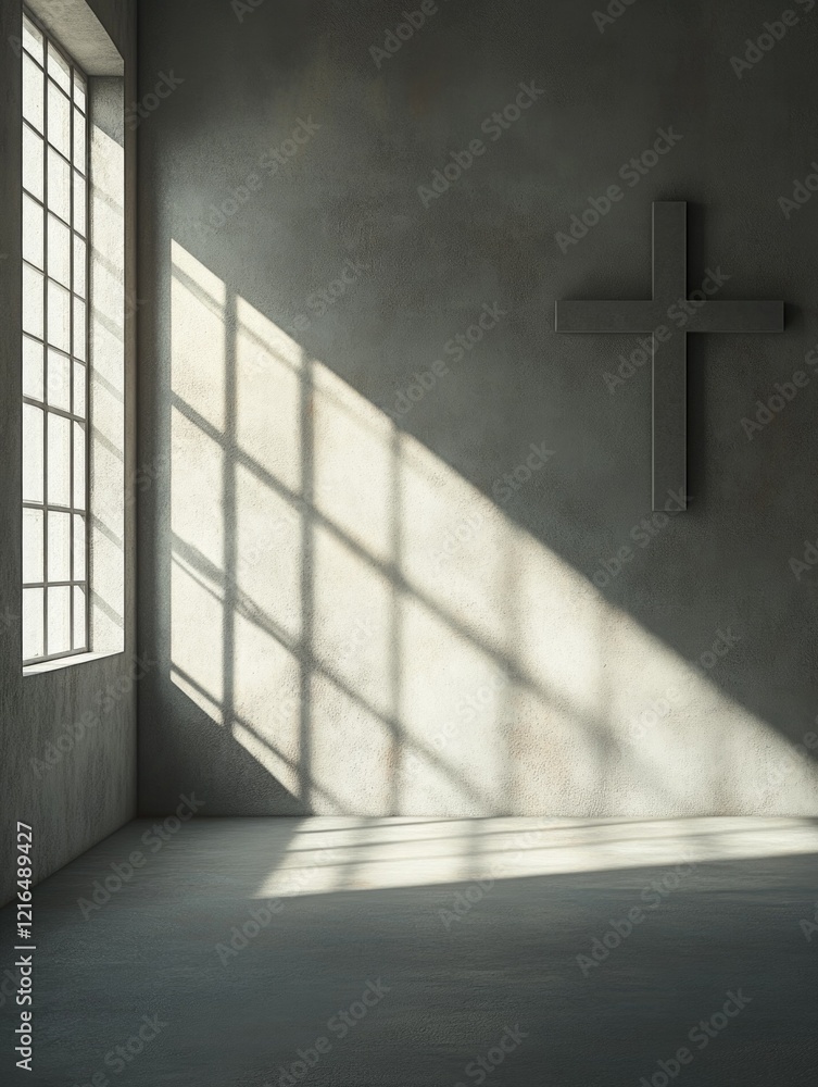 Naklejka premium Serene Sunlit Church Interior