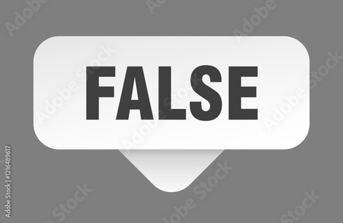 false sticker. false sign isolated on gray background