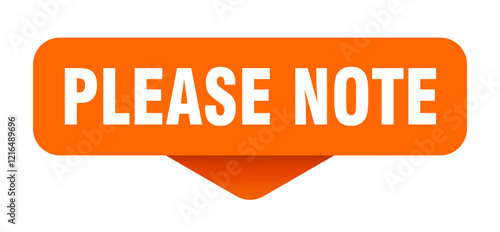 please note sticker. please note sign on transparent background
