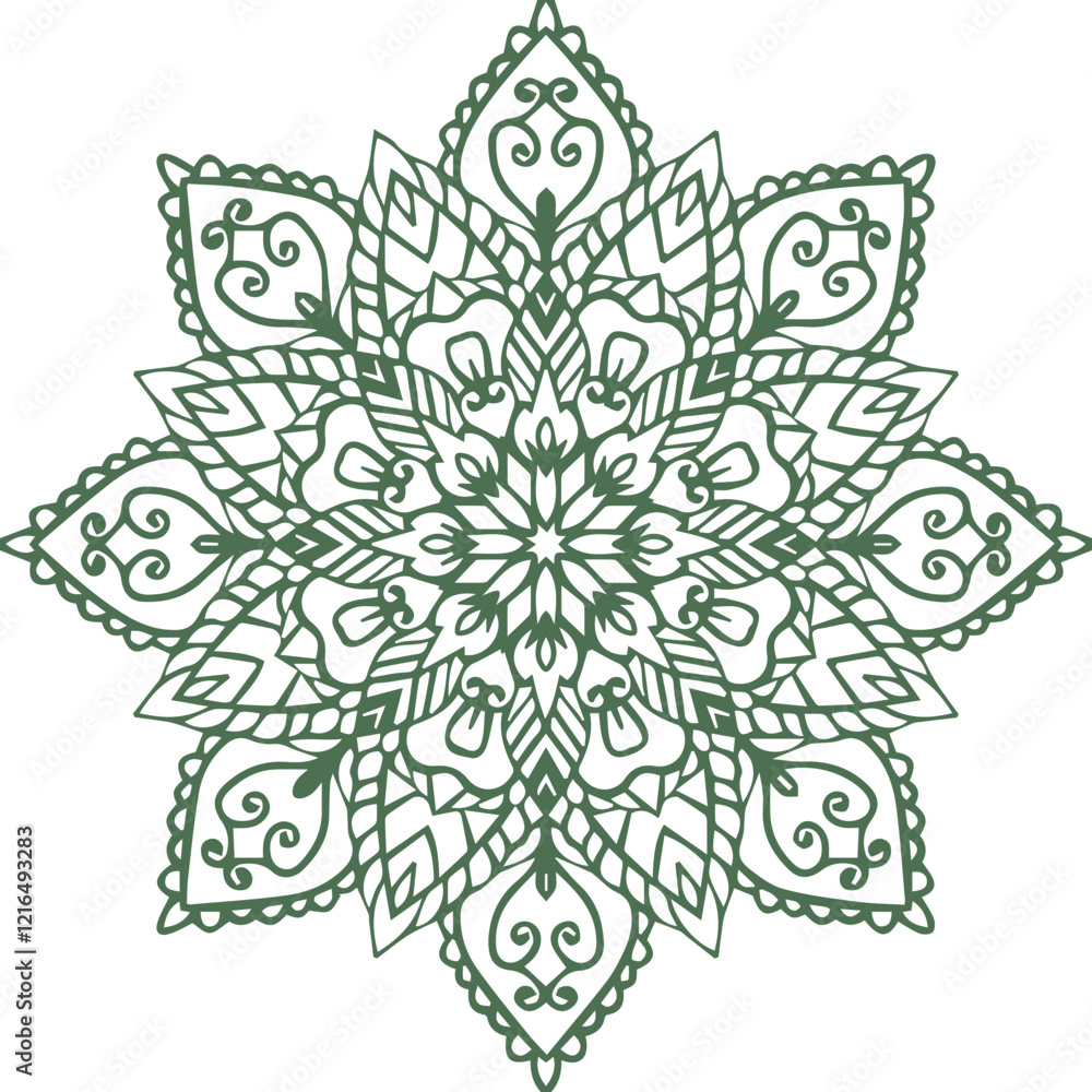 Fototapeta premium Beautiful flower art and mandala vector design