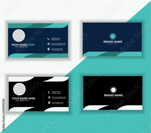 Business card design template, Clean professional business card template, visiting card, business card template.Bundle.