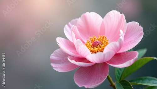 A delicate peony blossom in a soft pastel color, pastel, luxurious, blossom