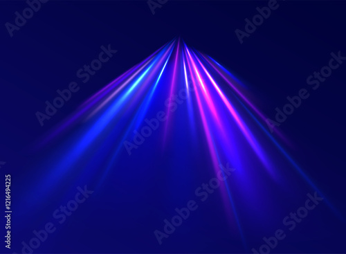 Png futuristic technological style. Png abstract background with speed lines. Neon color rays vector abstract background. The light lines of the road a blue light background creating of movement