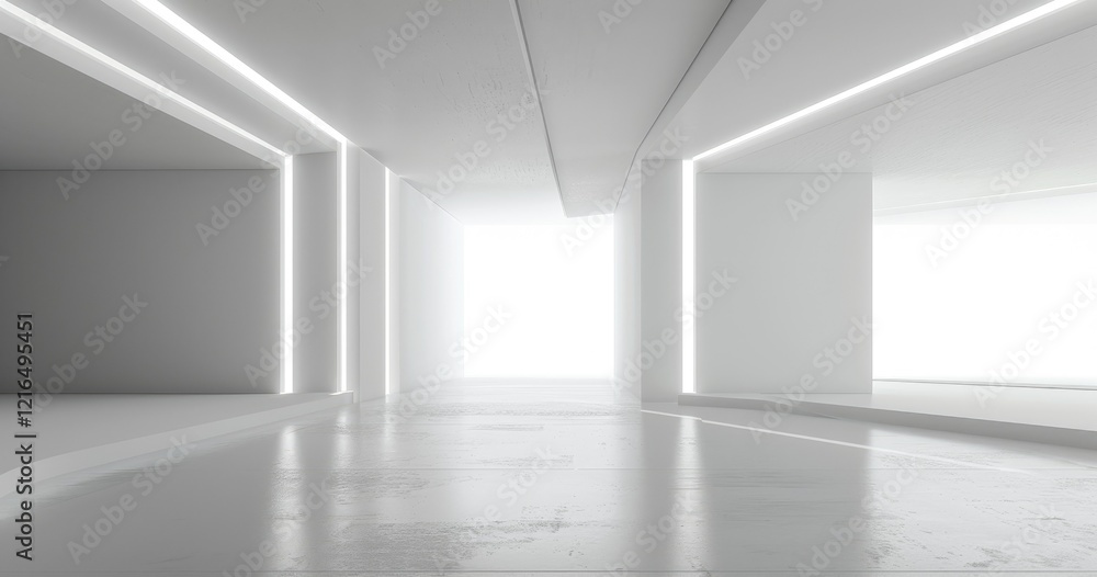 A minimalist interior space with bright lighting and clean lines. A minimalist interior space with bright lighting and clean lines.