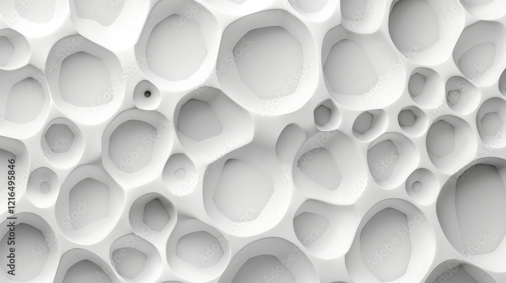 Abstract white texture with irregular shapes resembling organic forms or bubbles. Abstract white texture with irregular shapes resembling organic forms or bubbles.