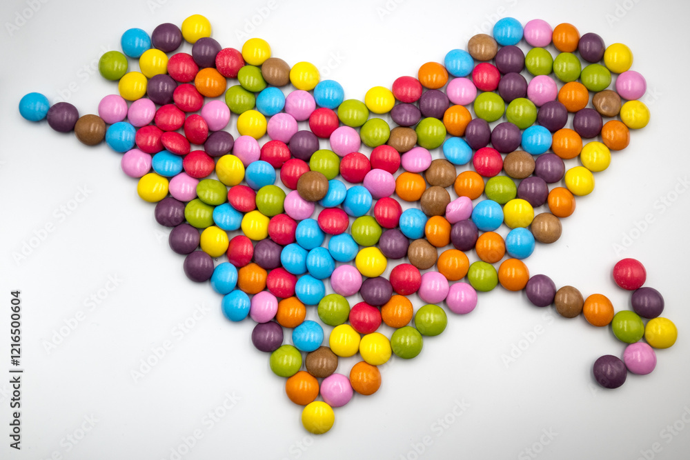 Heart sign made of colorful pills. Heart sign made of colorful pills.