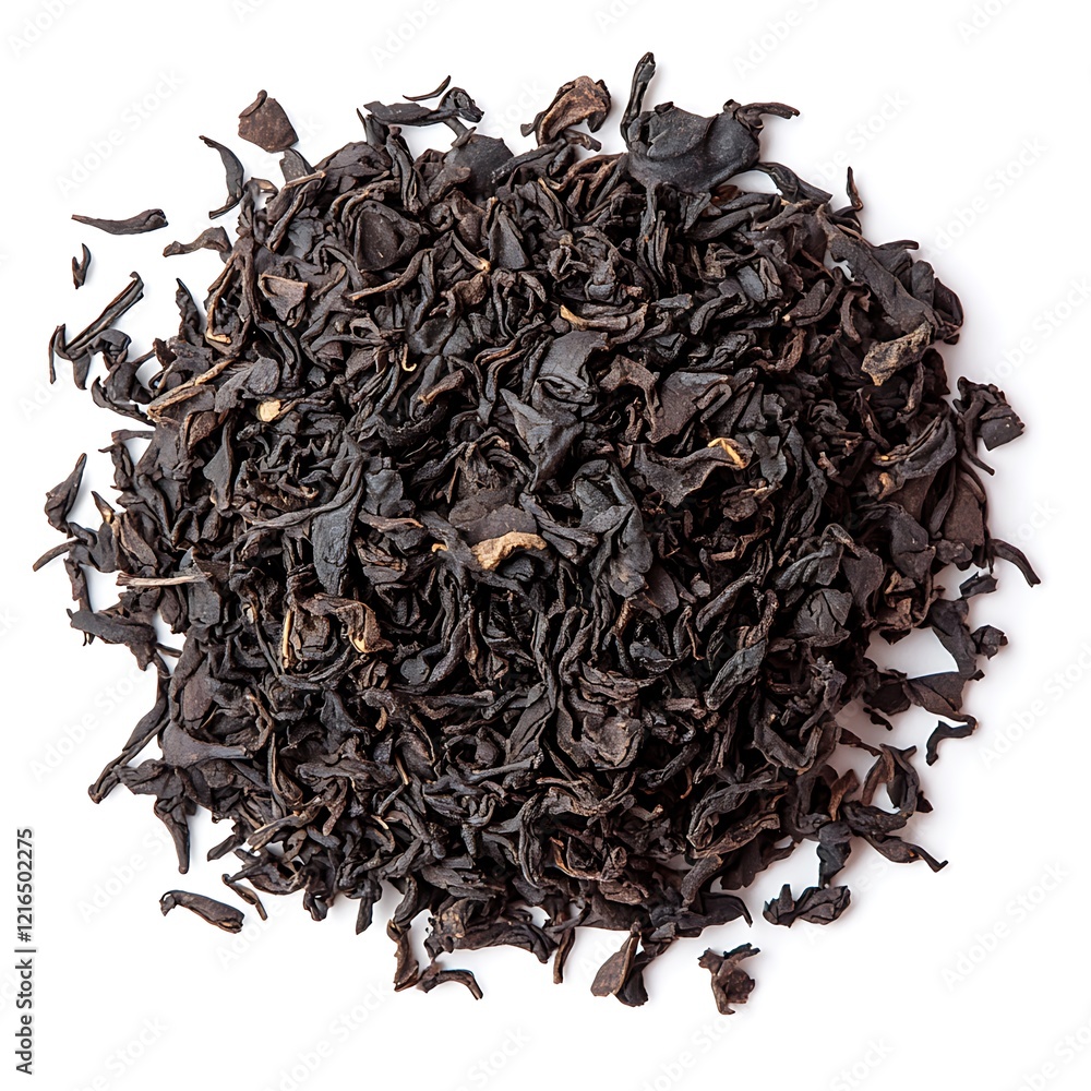 Professional Detailed Visual of Black Tea Leaves Pile Dried Professional Detailed Visual of Black Tea Leaves Pile Dried