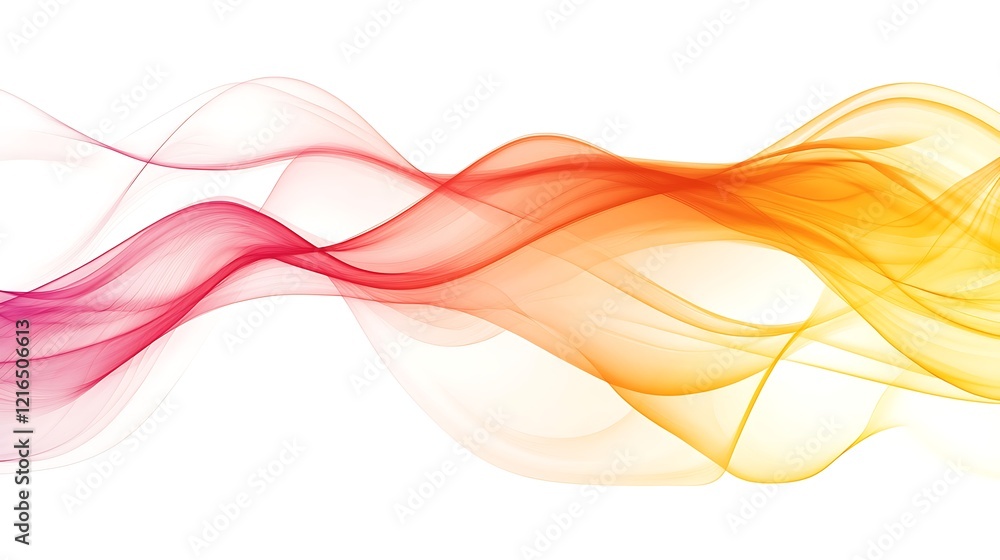 Abstract Colorful Waves Flowing Seamlessly Across White Background Abstract Colorful Waves Flowing Seamlessly Across White Background