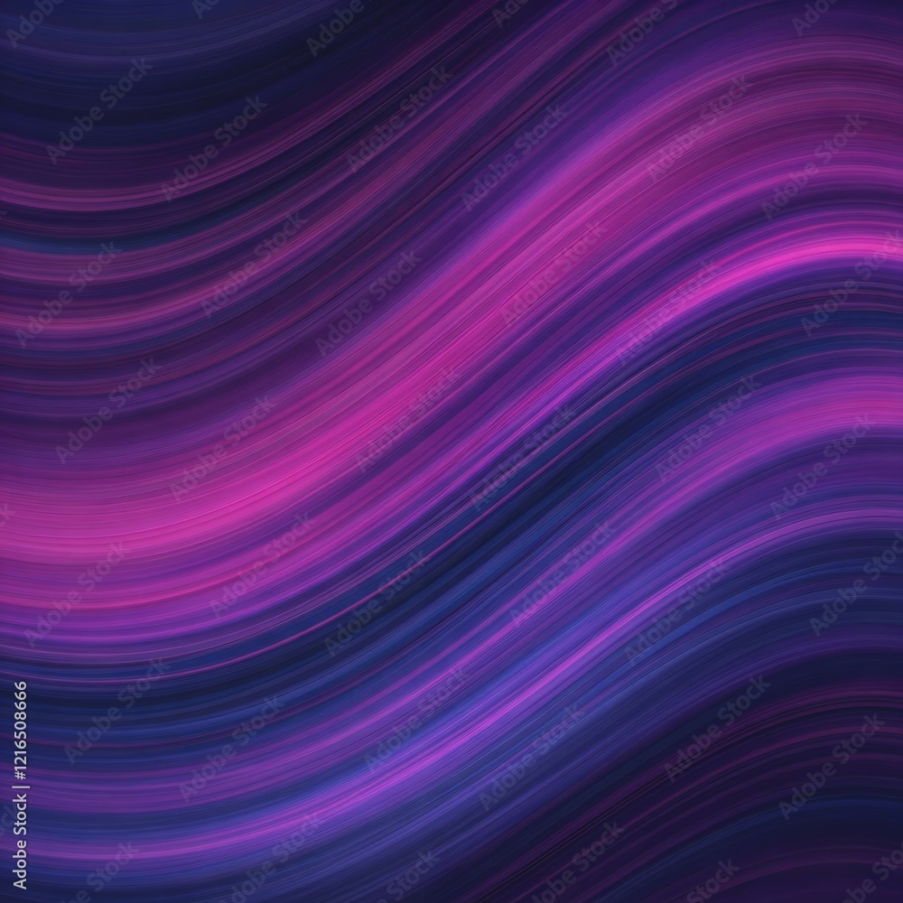 Obraz premium Abstract Neon Wave Pattern with Purple and Blue Light light streams. neon waves Dynamic abstract background featuring flowing curved lines in vibrant neon purple