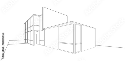 architectural sketch of a house