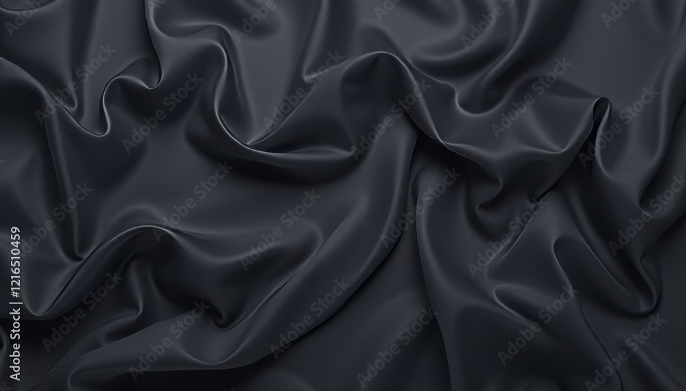 Obraz premium Dark gray fabric with elegant folds and smooth texture.