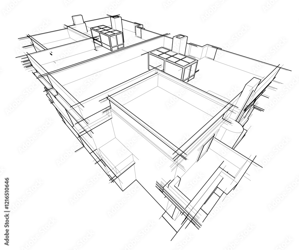 architectural sketch of a house architectural sketch of a house