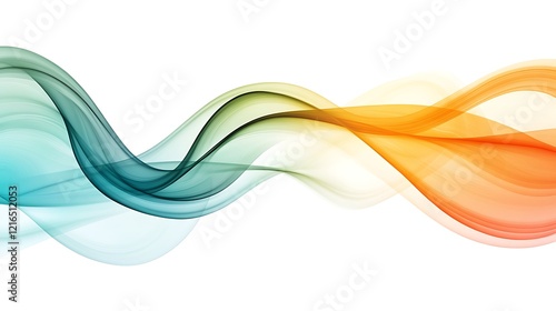 Abstract Colorful Waves Flowing Seamlessly Across White Background