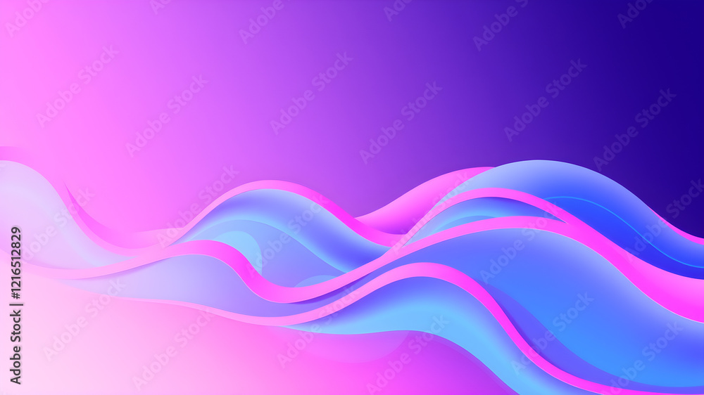 Abstract waves shape glowing in ultraviolet spectrum. Background for banner, backdrop or texture for 3D mapping. Generative AI Abstract waves shape glowing in ultraviolet spectrum. Background for banner, backdrop or texture for 3D mapping. Generative AI