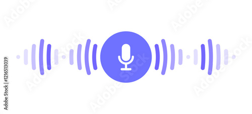 Audio voice message, audio call, chat record icon. Sound interface and record play button, vector messenger playback. Voice message microphone icon with sound wave or record soundwave of mobile phone 