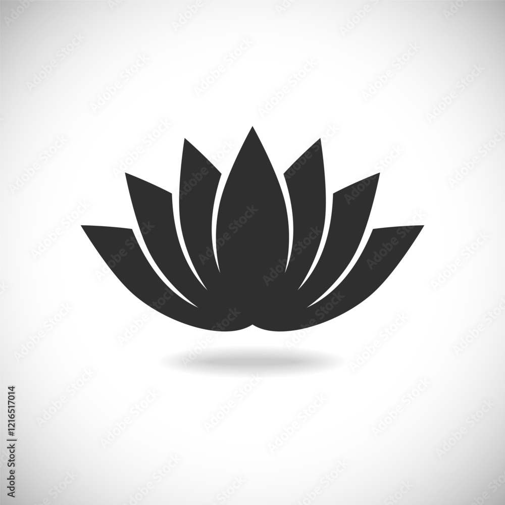 Lotus flower graphic icon. Abstract sign isolated on white background. Nature symbol. Vector illustration Lotus flower graphic icon. Abstract sign isolated on white background. Nature symbol. Vector illustration