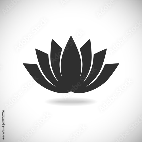 Lotus flower graphic icon. Abstract sign isolated on white background. Nature symbol. Vector illustration
