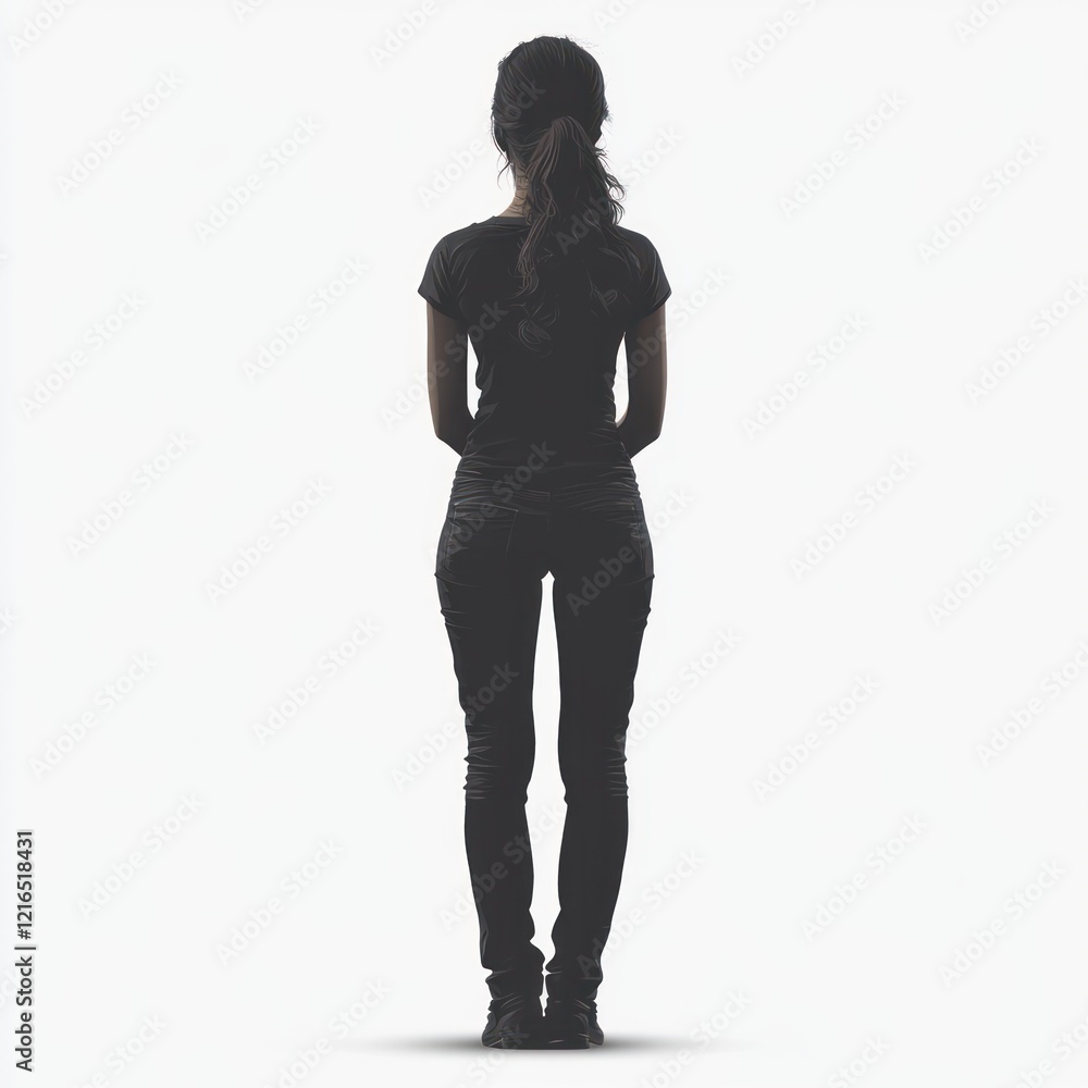 Woman back view studio shot, simple background, website mockup. Woman back view studio shot, simple background, website mockup.