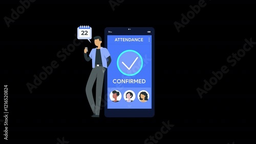 Wallpaper Mural Man Checking Attendance Animation HD On Alpha Torontodigital.ca