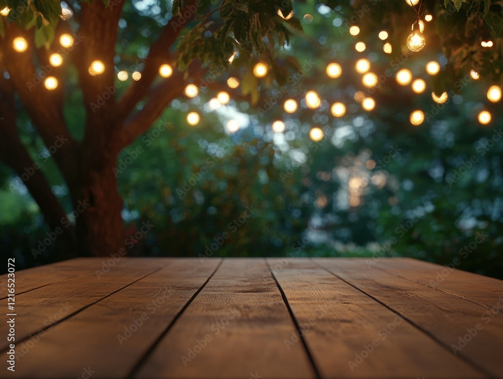 Ambient Nighttime Outdoor Setting with String Lights