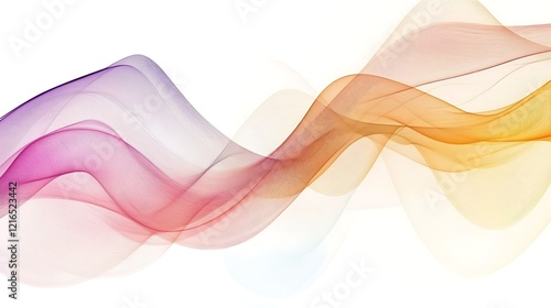 Abstract Colorful Waves Flowing Seamlessly Across White Background