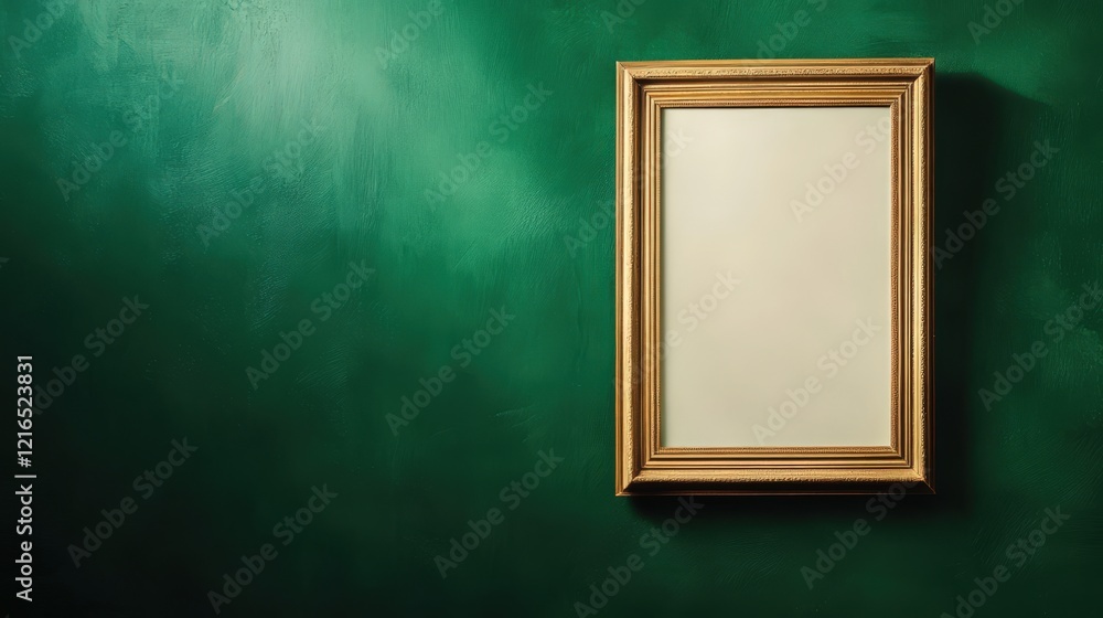 Elegant Empty Frame Green Wall