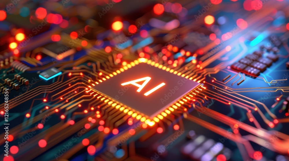 Obraz premium AI Technology Advancements Digital Space Graphic Content Futuristic Environment