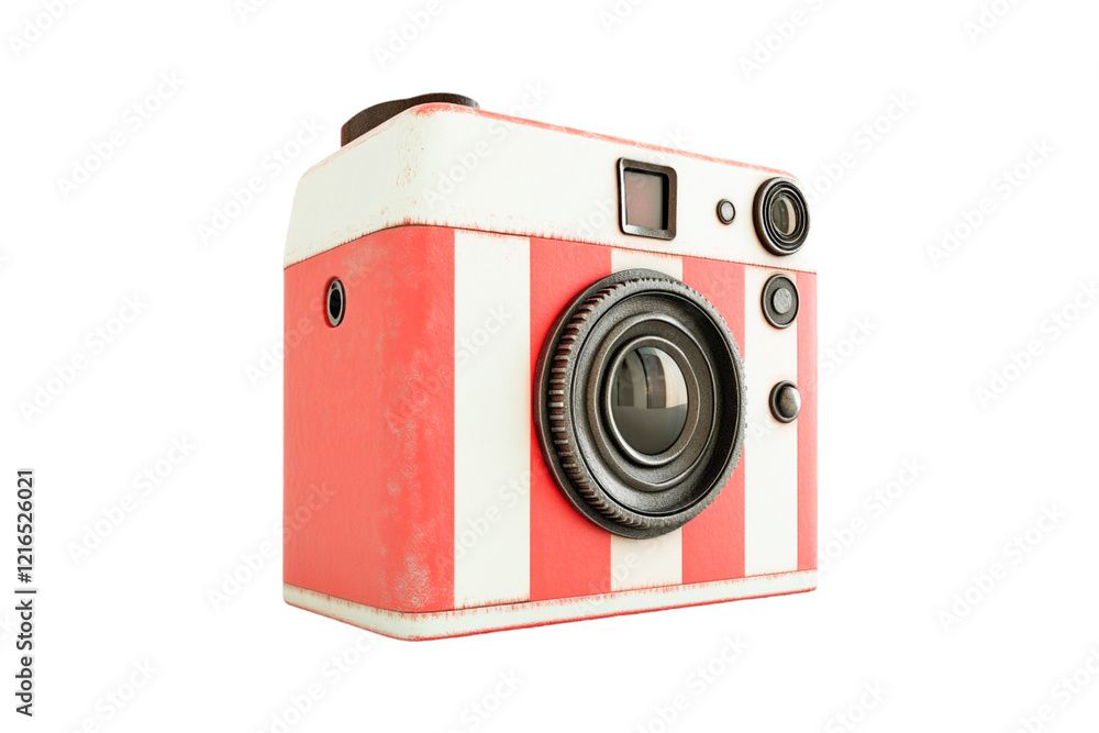 Retro Red and White Striped Camera Nostalgia Photography Vintage Retro Red and White Striped Camera Nostalgia Photography Vintage