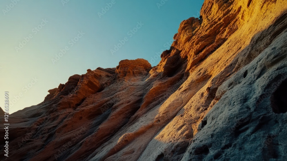 Fototapeta premium Majestic Sunset Hues on Sandstone Cliffs