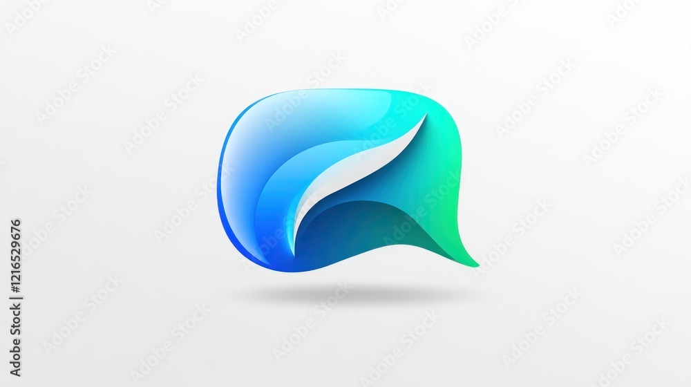 Abstract Blue and Green Speech Bubble Logo Design Abstract Blue and Green Speech Bubble Logo Design