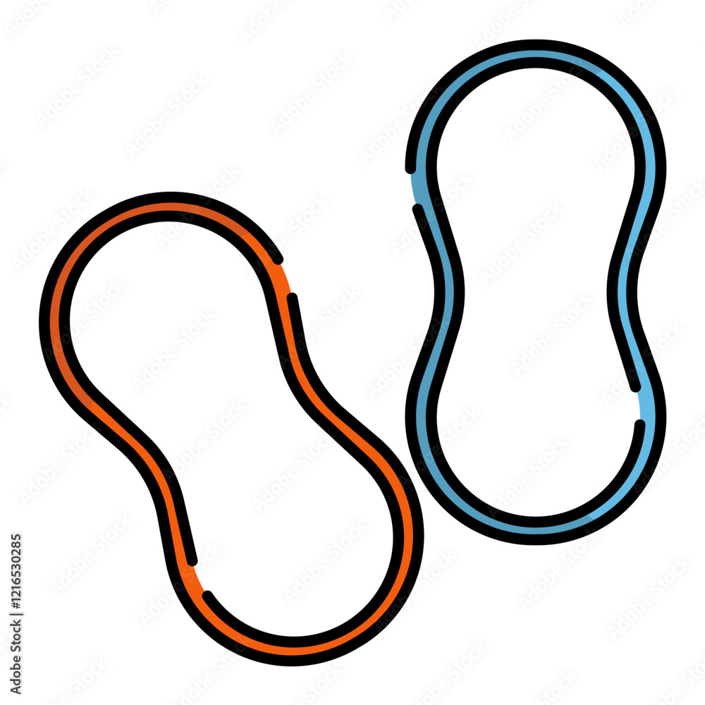 Rubber Bands Icon. Office Icon in lineal color. Kawaii style Rubber Bands Icon. Office Icon in lineal color. Kawaii style