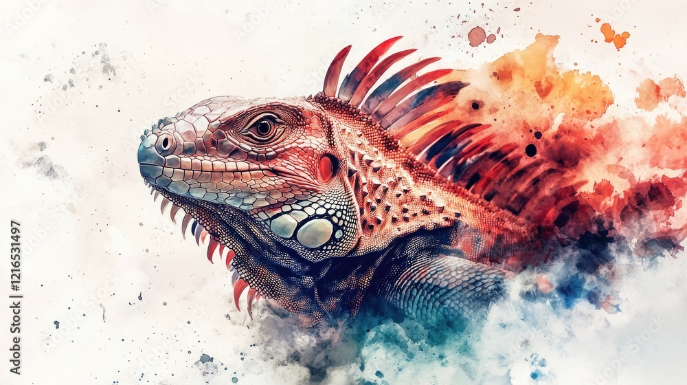Vivid Dragon Illustration with Abstract Background Vivid Dragon Illustration with Abstract Background