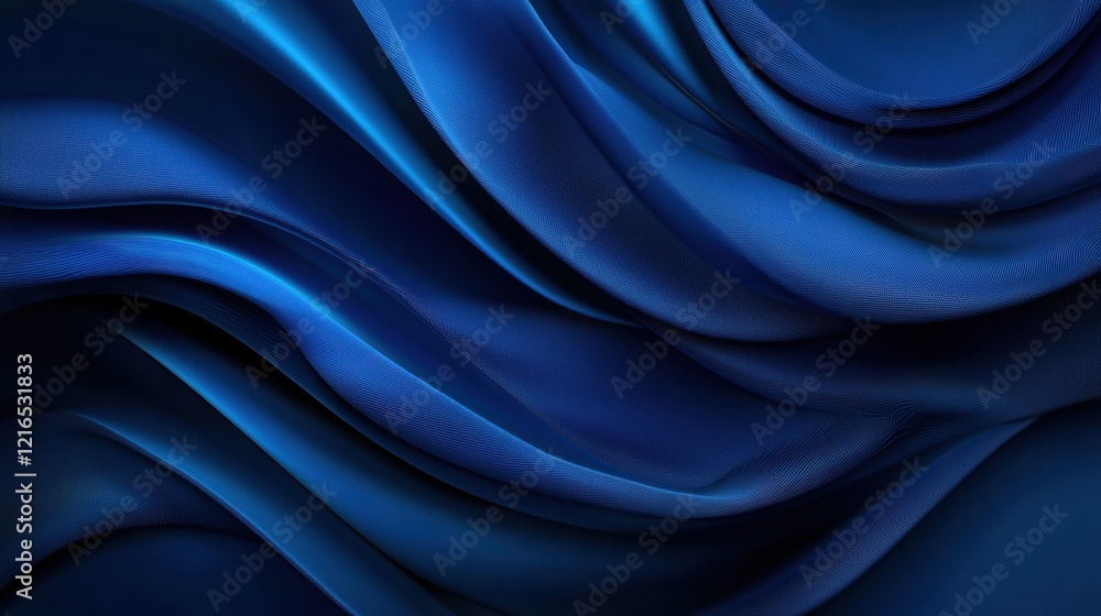 Obraz premium Elegant blue fabric waves creating a serene texture