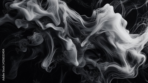 Ethereal white smoke swirling against a dark background