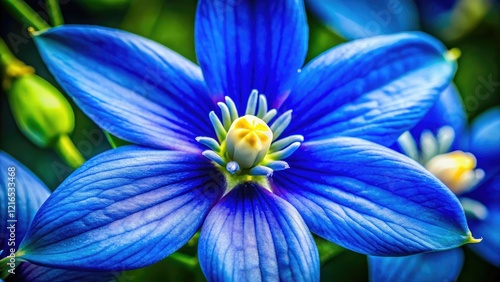 Intricate details of Centrosema virginianum, a wild blue vine, revealed in stunning macro photography. photo