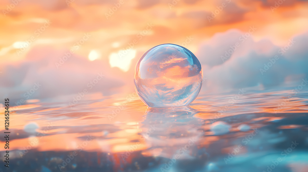 Transparent bubbles in dreamy lighting Transparent bubbles in dreamy lighting