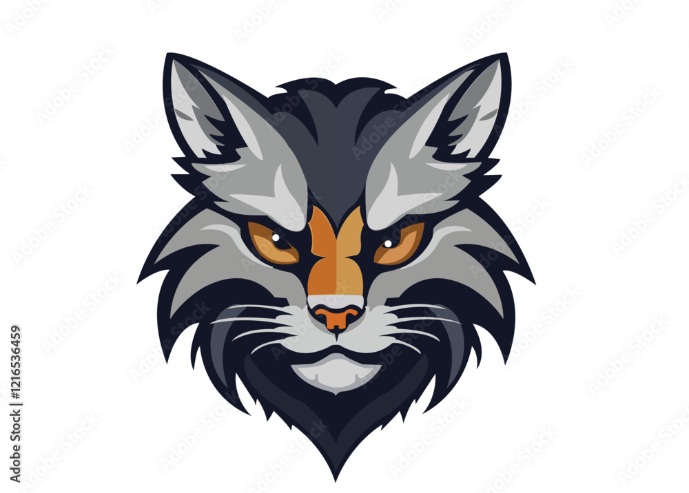 Obraz premium A majestic wildcat mascot, embodying the spirit of a sports team, its muzzle roaring with intensity, showcasing a combination of both duck and wild