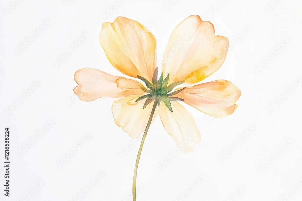 Fototapeta premium Delicate flower with soft peach petals, radiating tranquility an