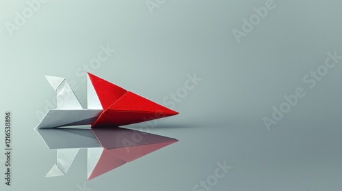 Wallpaper Mural Origami Swan in Red and White Colors Torontodigital.ca
