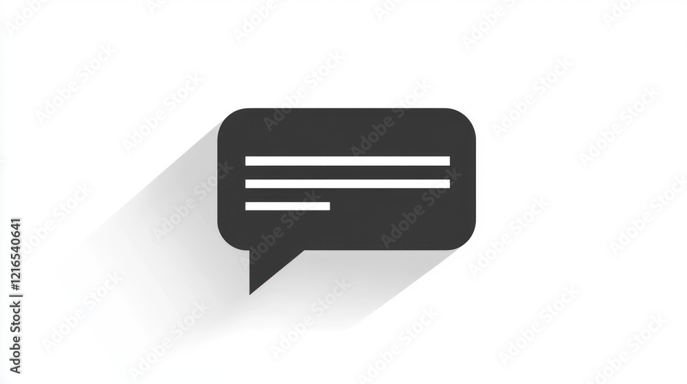 Simple Chat Message Icon Design: Communication Concept