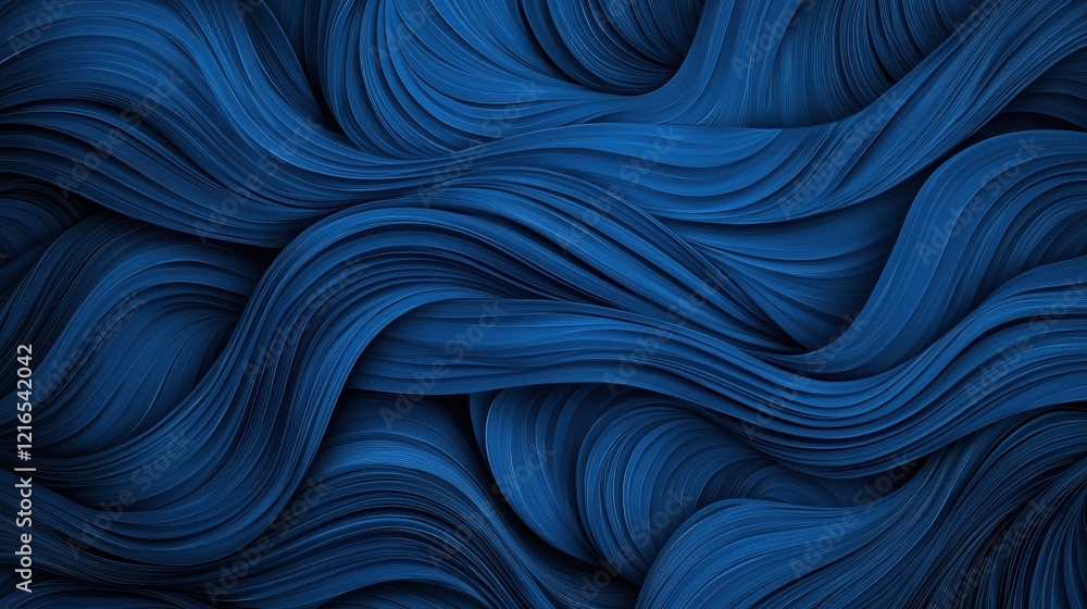 Obraz premium Fluid Blue Waves in Abstract Design