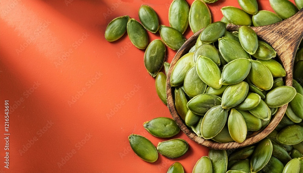 Fresh organic green pumpkin seeds Fresh organic green pumpkin seeds