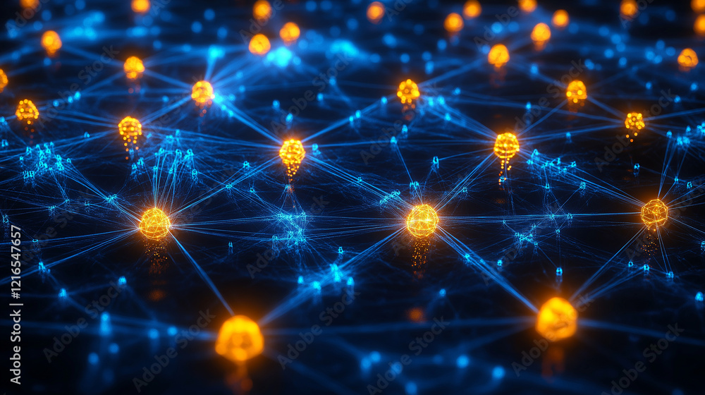 Fototapeta premium Modern Tech Art Abstract Digital Network with Illuminated Details