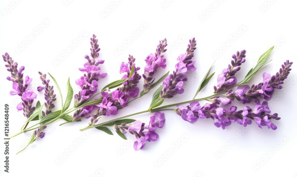 Forced perspective purple summer flowers on white background Forced perspective purple summer flowers on white background