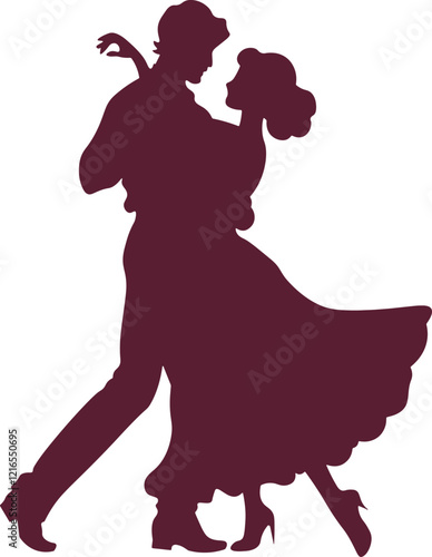 silhouette of a couple in love dancing a waltz