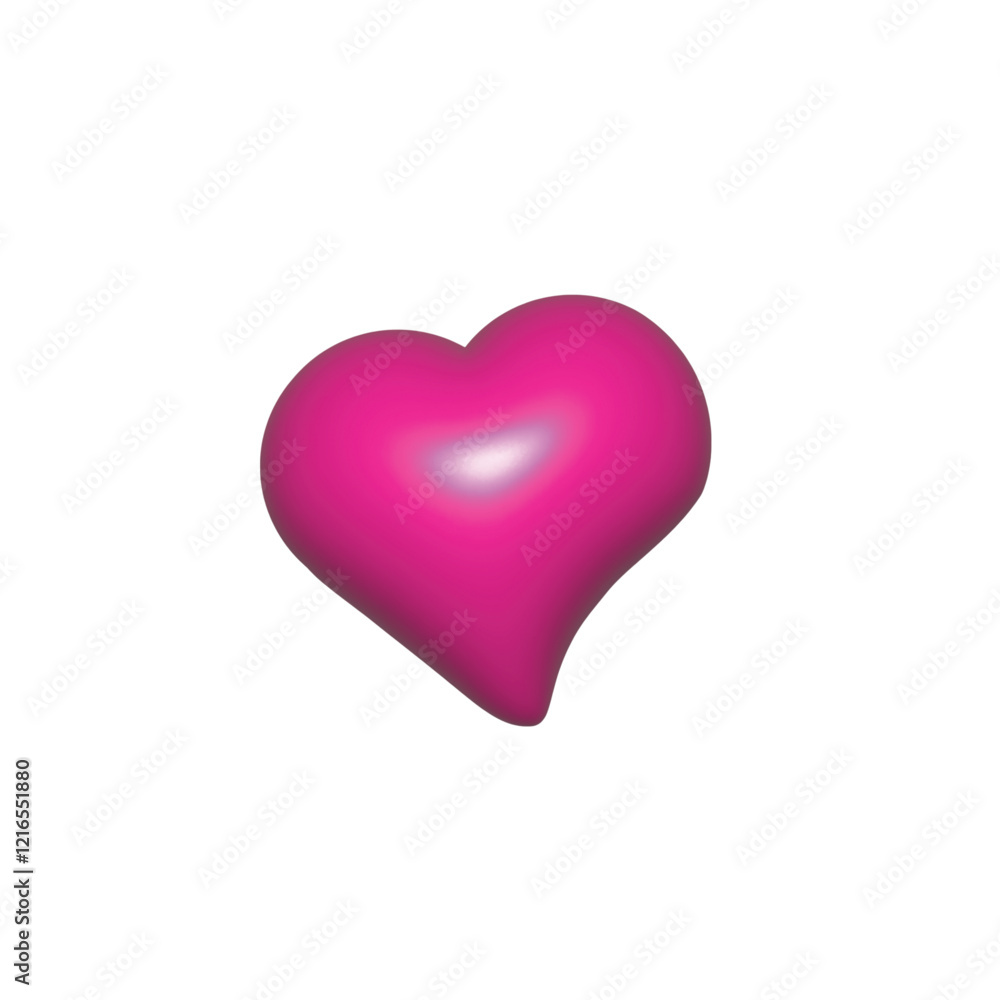 vector illustration of 3d pink hearts on a white background. vector illustration of 3d pink hearts on a white background.
