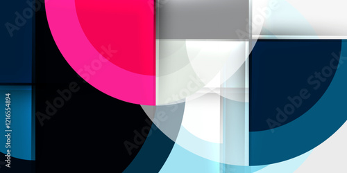 Techno circles and semi circles. Vector Illustration For Wallpaper, Banner, Background, Card, Book Illustration, landing page