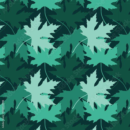 pretty green leaves falling on the ground pilling foliage  seamless pattern floral print high quality for textile fashion summer decoration wallpaper design texture