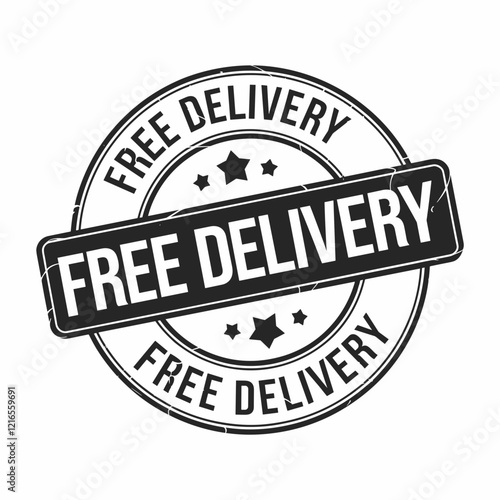 Vintage Free Delivery Stamp with Grunge Effect
