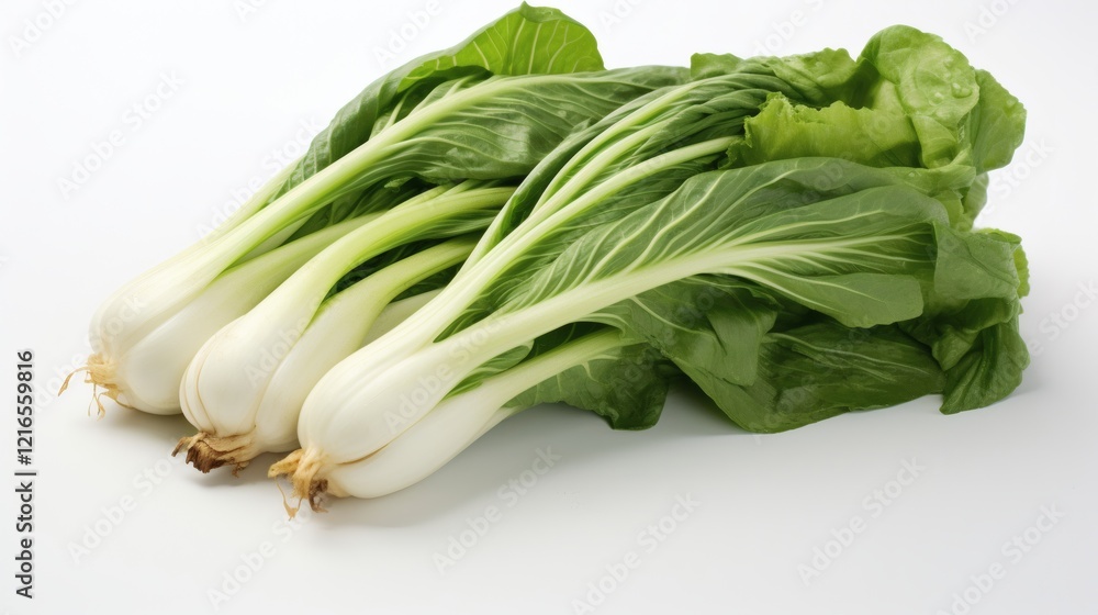 Fresh bok choy ready for cooking in a bright kitchen environment Fresh bok choy ready for cooking in a bright kitchen environment